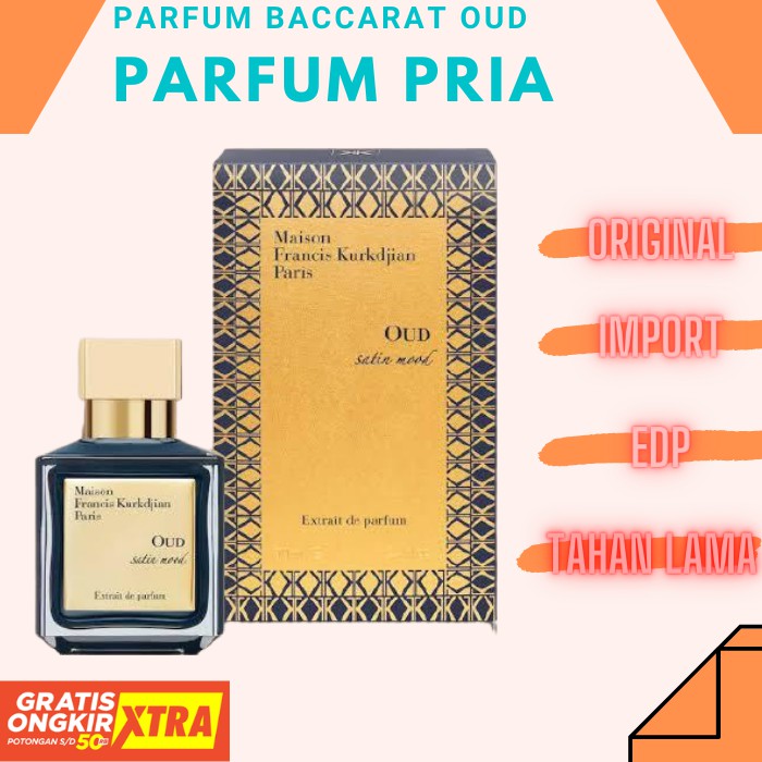 Parfume pria minyak wangi awet tahan lama terlaris murah Bakarat Oud Satin Mood EDP Unisex original