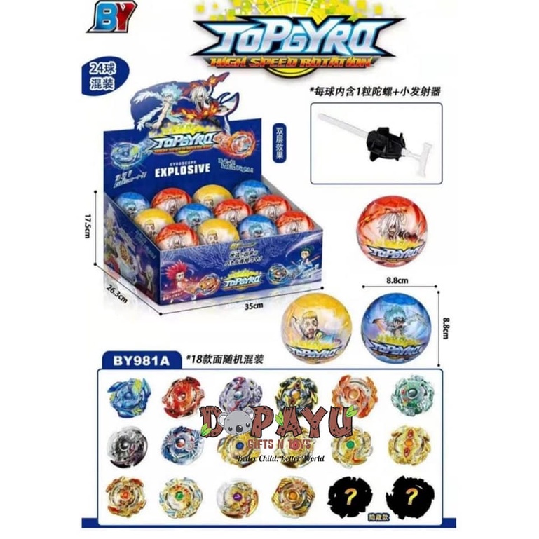 SURPRISE GANGSING SET TOPGYRO GASING MURAH MAINAN SURPRISE EGG