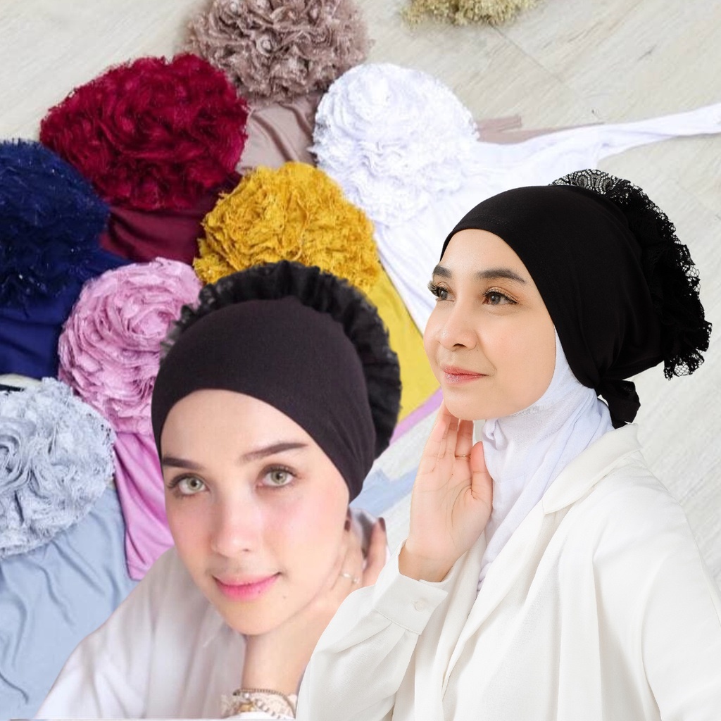 Helen_shop86 Iner Turki Cepol Turky Dalaman Hijab Renda Inner Turkey Iner Jilbab