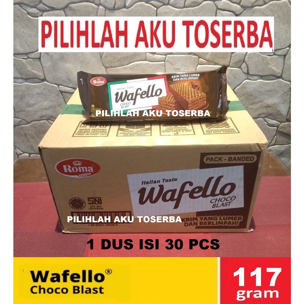 Roma Wafello Choco Blast 117 gr - (HARGA 1 DUS ISI 30 PCS)