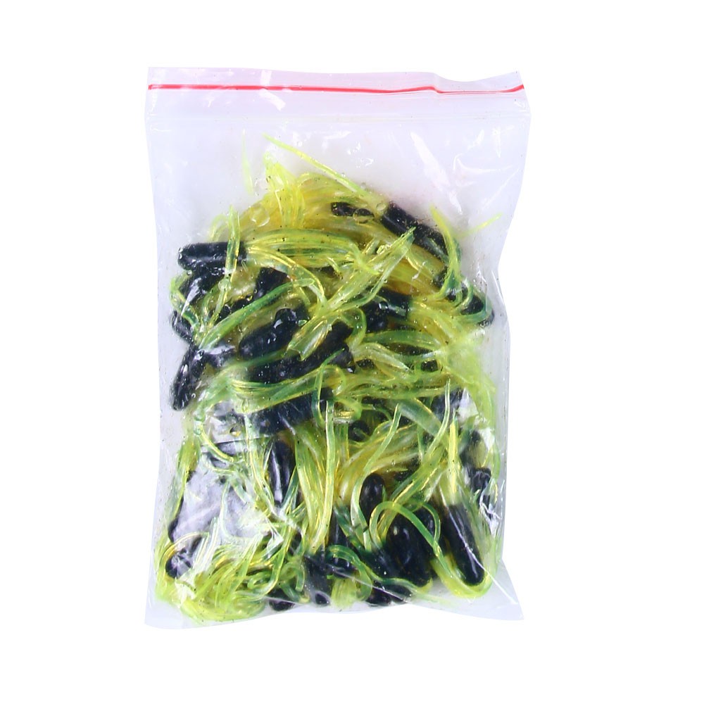 Hengjia 1 Kantong Umpan Pancing Soft lure Bentuk Ulat Imitasi 4.5cm soft Tube Worm Baits Bahan Silikon 4 color Fake Fishing Lures