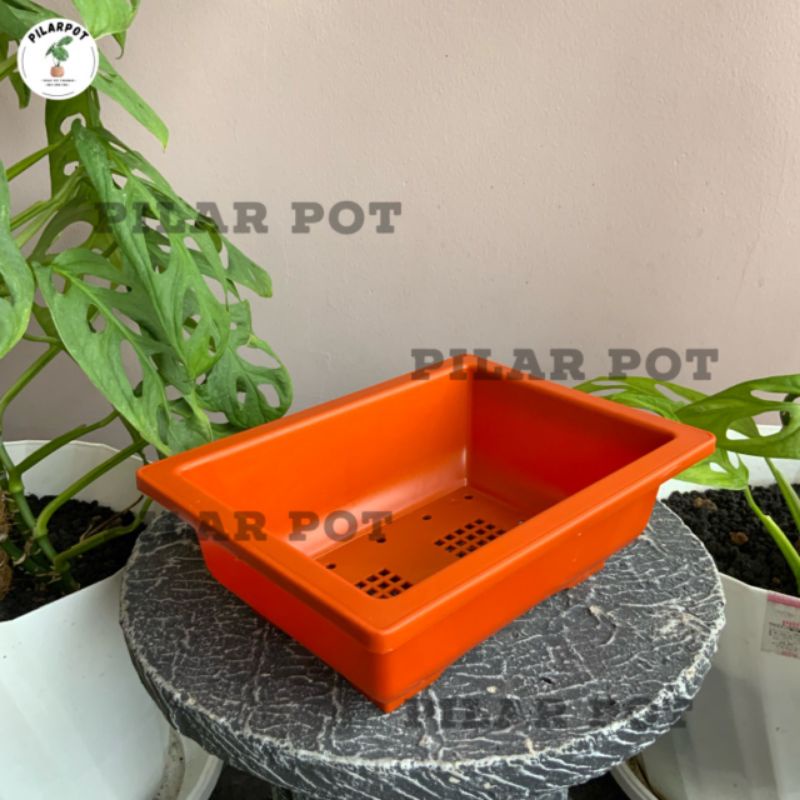 pot bunga tanaman ceper NKT BONSAI 01 MERAH BATA - NKT BONSAI 01 MERAH BATA