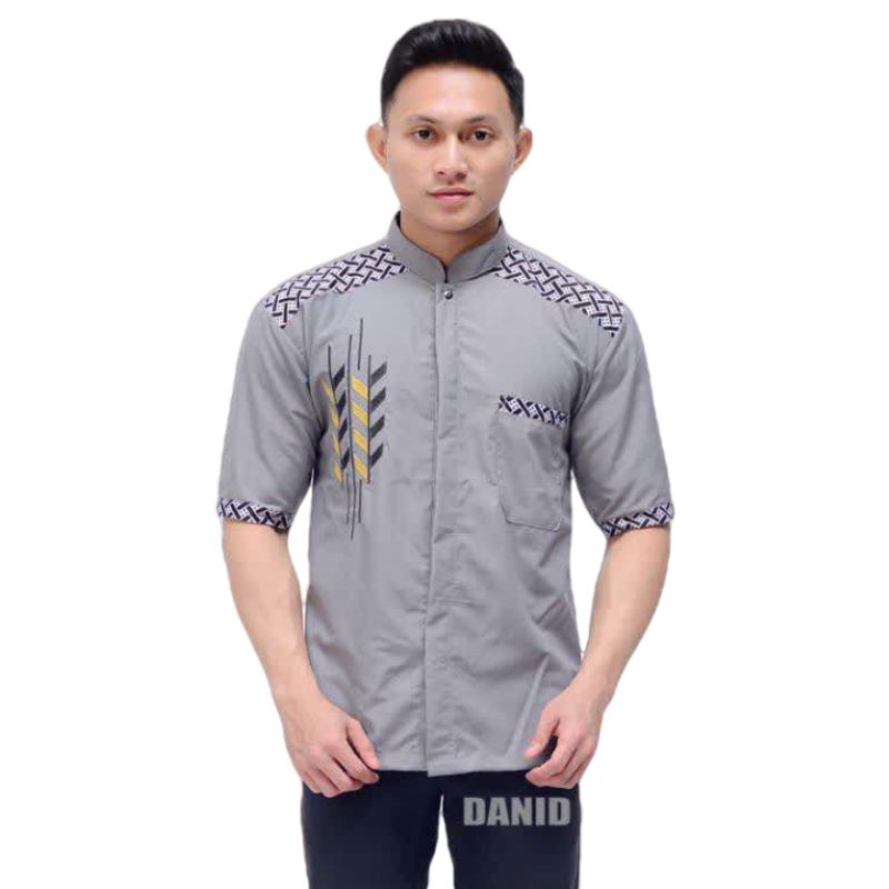 Baju Koko Bordir Pria Lengan pendek