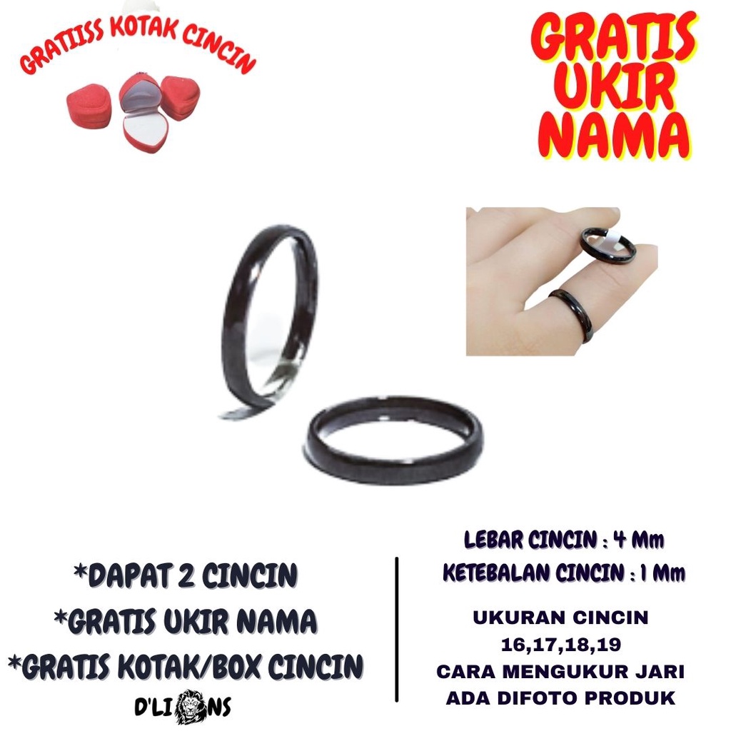 CINCIN COUPLE HITAM BULAT ,DAPAT 2 CINCIN ,GRATIS UKIRR NAMA,GRATIS BOX/KOTAK CINCIN,CINCIN PASANGAN