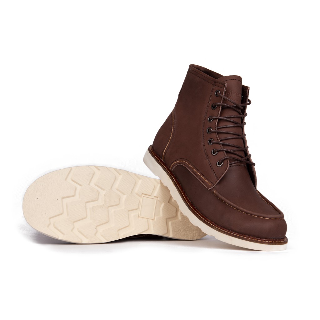 Sepatu Boots Pria kulit asli Walkers Series Wb Coklat