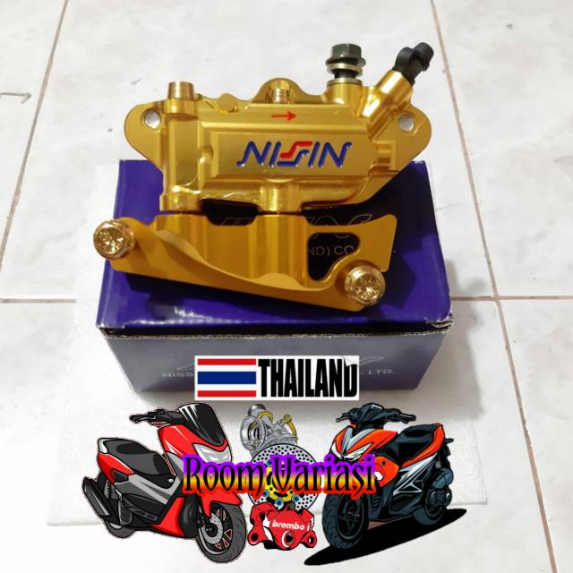 KALIPER MONOBLOK 4 PISTON GOLD PLUS BAUT PROBOLT KERUCUT DAN BREKET BEAT VARIO SCOOPY