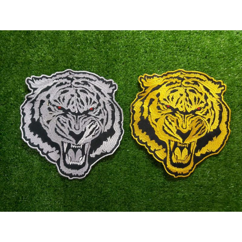 Backpatch Bordir Jahit Emblem Bordir Jahit Macan/Backpatch Macan Putih/Macan Kuning Patch Tiger