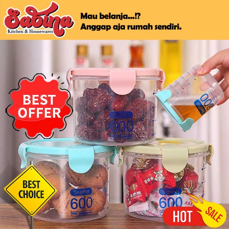 Toples Wadah Penyimpanan Makanan Kedap Udara Food Storage 600Ml 800Ml