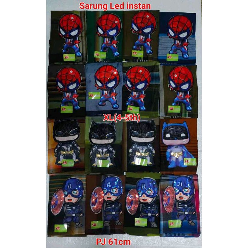 sarung instant anak LED karakter