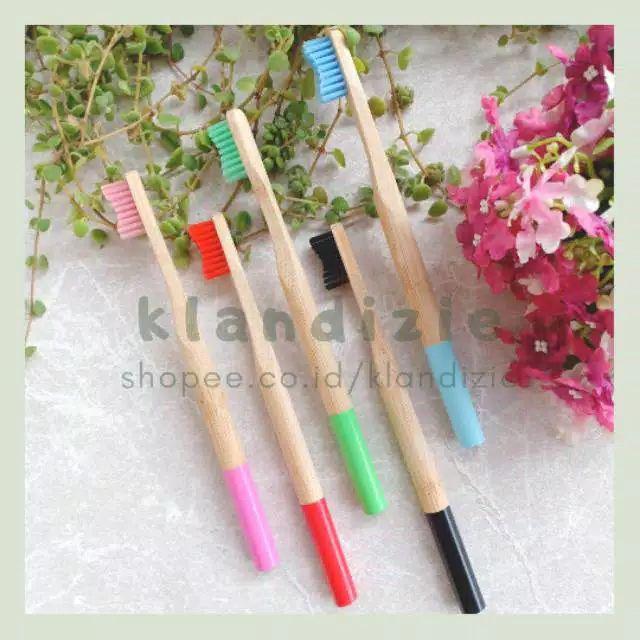 [premium Wavy Bristles] Bamboo Toothbrush Round Handle Sikat Gigi Bambu Eco Friendly Charcoal Alami
