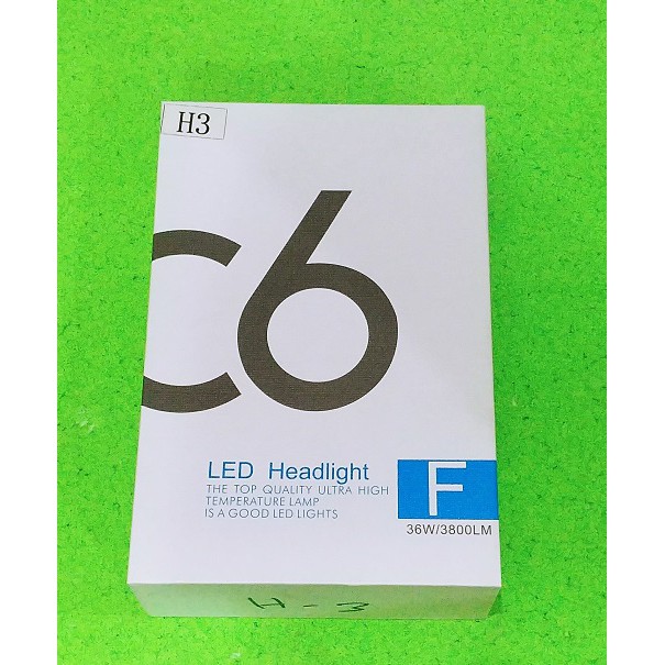 Lampu Bohlamp Foglamp Headlamp LED C6 H3 H-3 1set Putih Terang