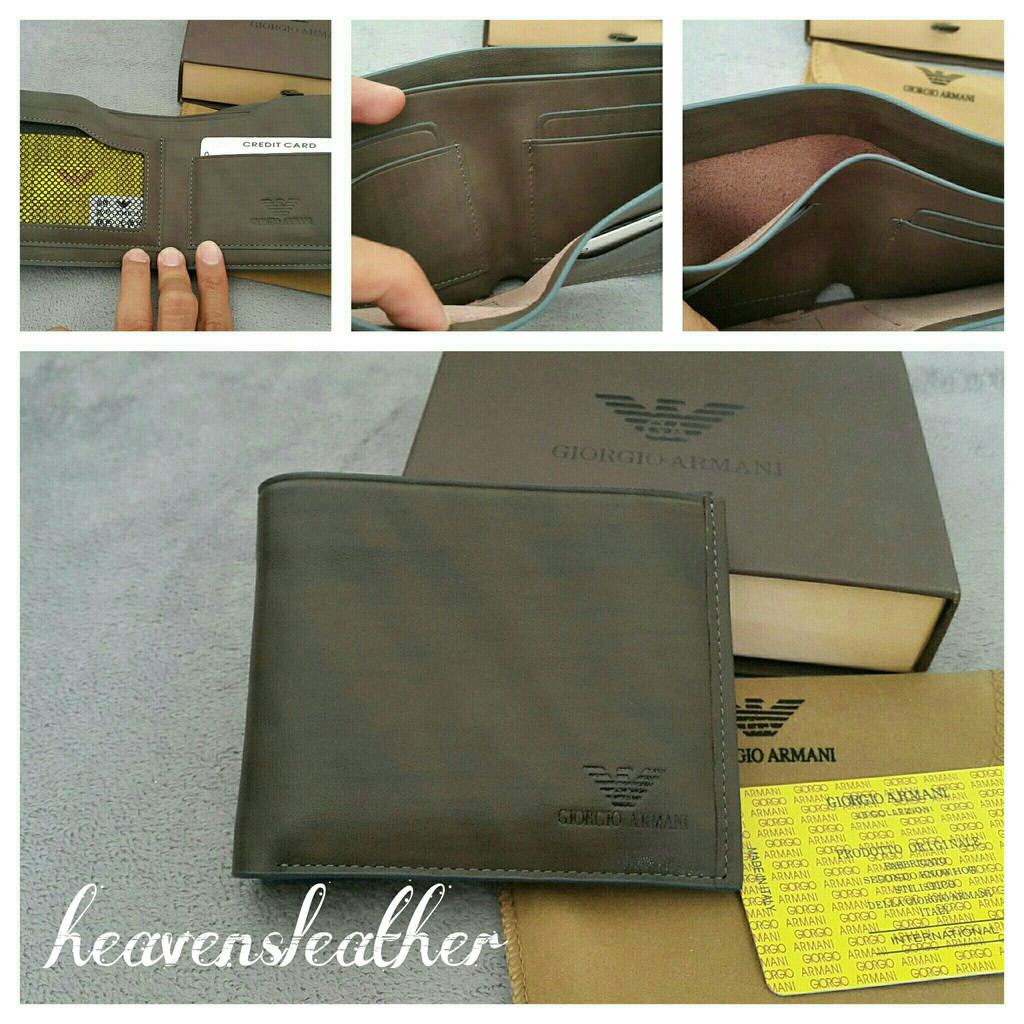 DOMPET KULIT PRIA TIDUR IMPORT GIORGIO ARMANI COKLAT KODE 959A