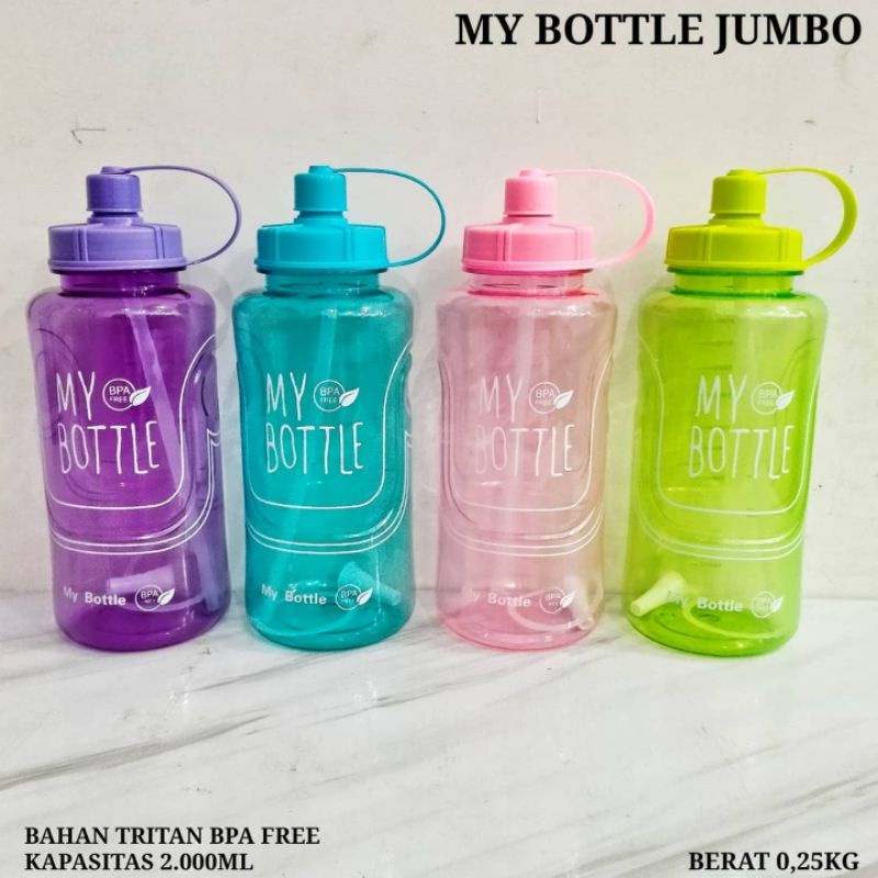 [ JUMBO - MY BOTTLE BESAR ] My Bottle 2 Liter / Botol Minum Sport - SR