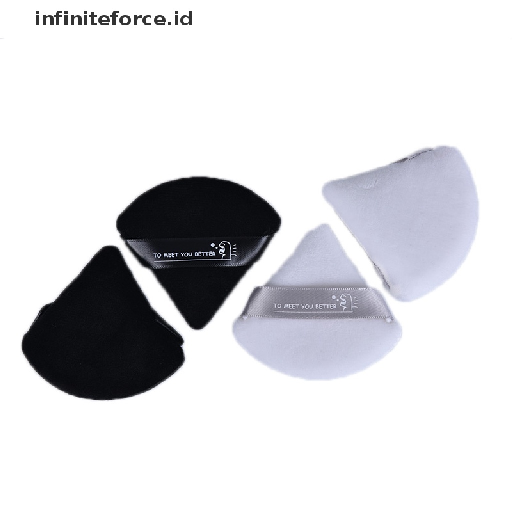 Infiniteforce.id 2pcs / Set Spons Puff Mini Bentuk Segitiga Bahan Velvet Untuk Makeup / Kosmetik Wanita