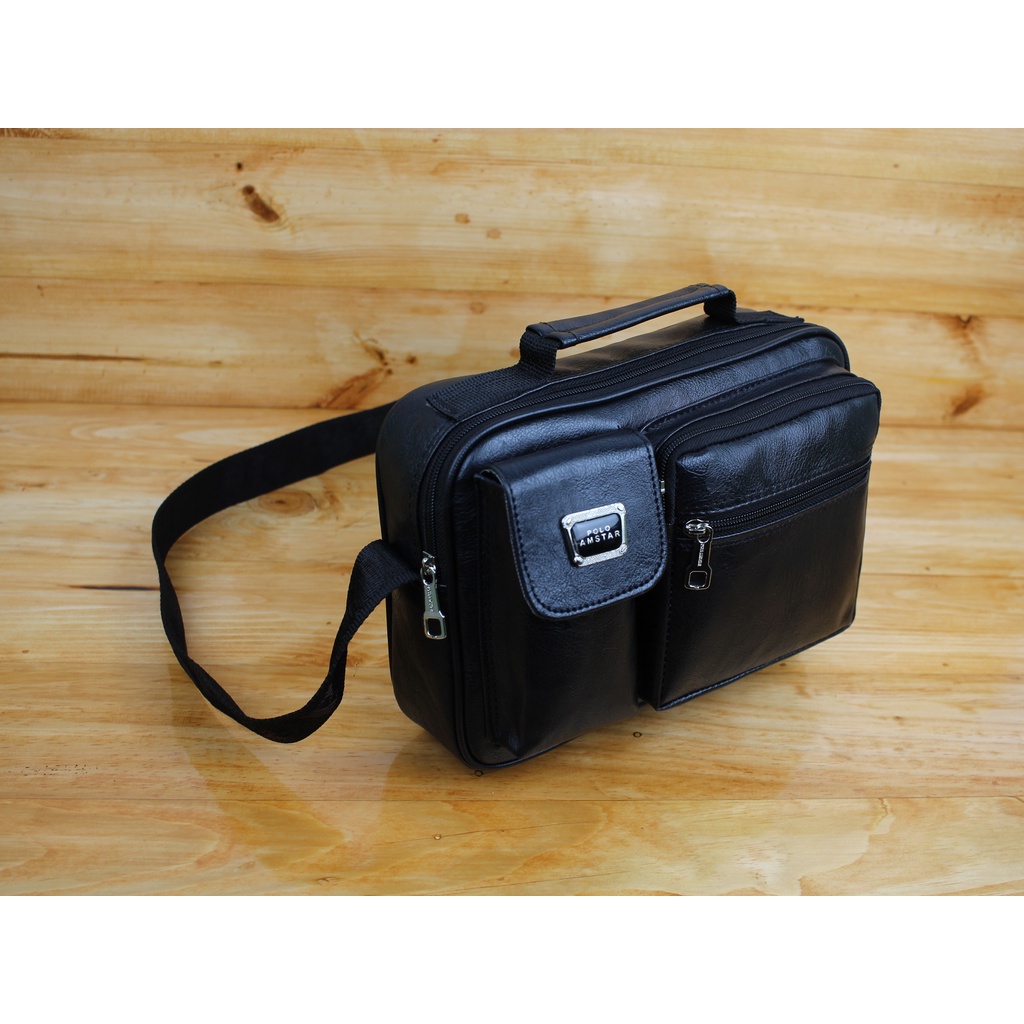 Tas Pria Tas Selempang POLO AMSTAR Bahan Kulit PU Leather Tas Selempang Pria Slingbag