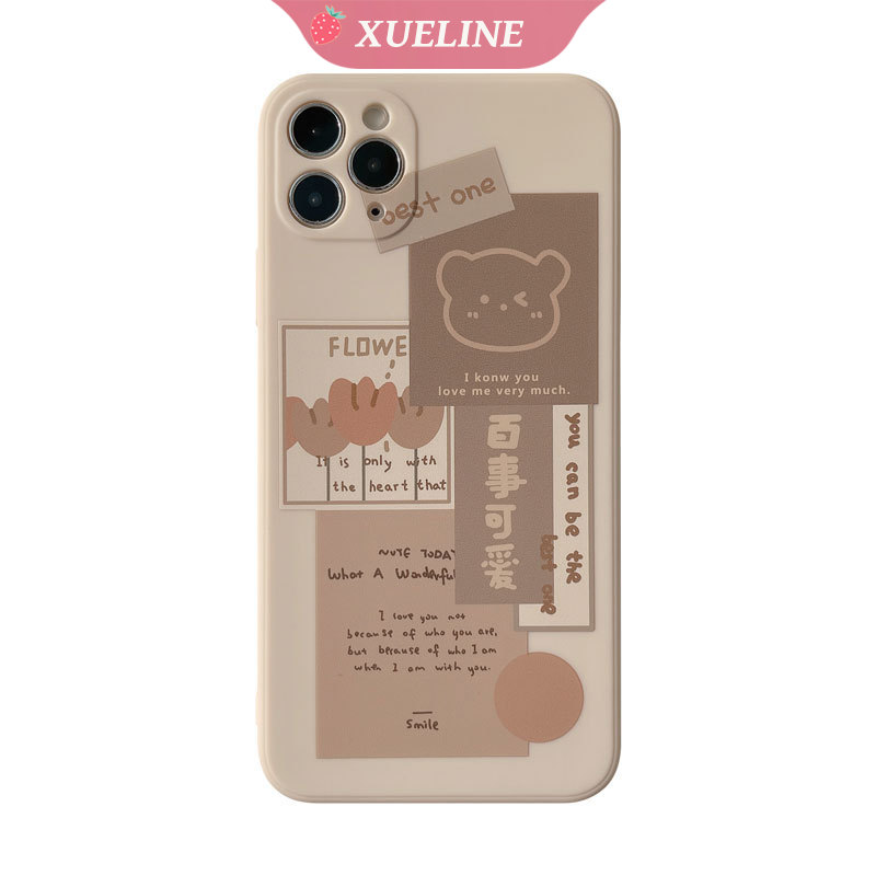 Soft Case Silikon Tpu Motif Label Kartun Untuk Iphone 7 8 Plus 7 8 Se X Xs Xr Max 11 12 Pro Max Xueling