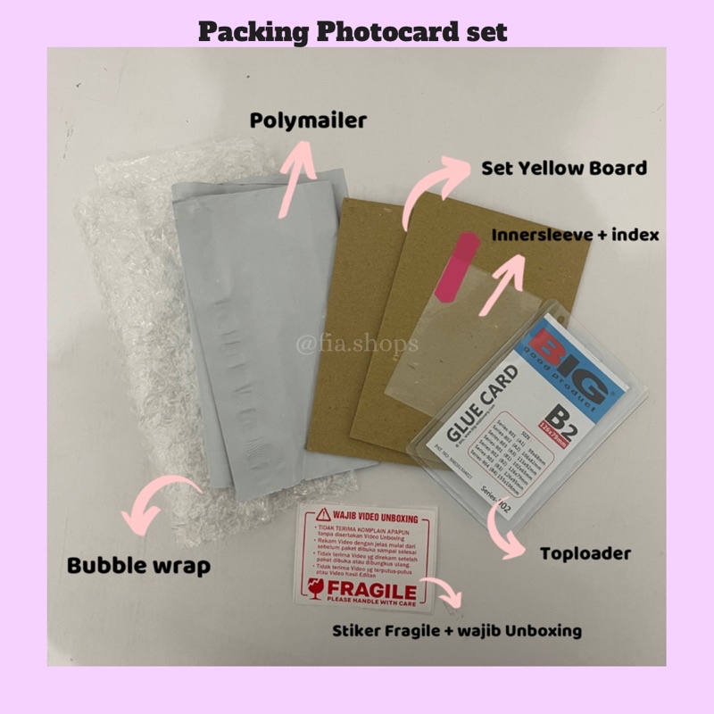 Paket Bahan Perlengkapan Packing Photocard Set Kit - Packing Set Photocard