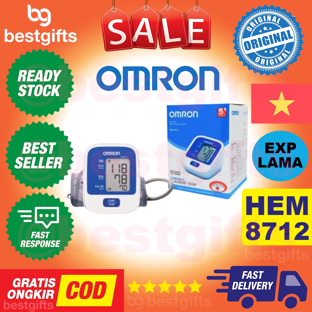 OMRON AUTOMATIC BLOOD PRESSURE MONITOR TEKANAN DARAH ALAT TENSIMETER HIPERTENSI TENSI METER HEM 8712