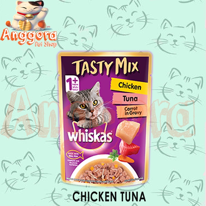 Makanan Kucing Basah WHISKAS pouch TASTY MIX 70g All Varian