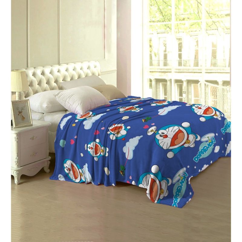 Selimut Ladyrose Motif Karakter Kartoon || Doraemon || Hellokitty || united || PSG || London || Seli