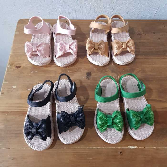 RYX - Glitter Bow Sandal Slip On Anak Perempuan Fashion Casual / Jalan-Jalan - Ori Import (NO BOX) - Ori Import