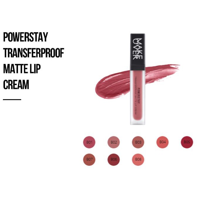 ☘️Yuri Kosmetik☘️ MAKE OVER Powerstay Transferproof Matte Lip Cream