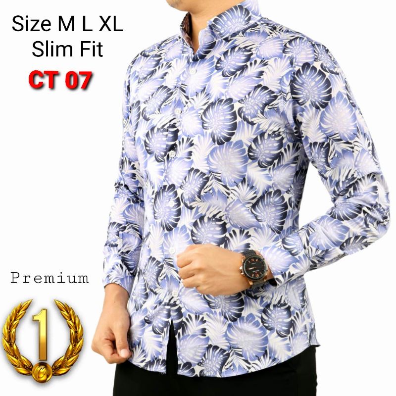 CBL 1087 HEM KEMEJA BATIK PRIA SLIM FIT LENGAN PANJANG COLIN DION