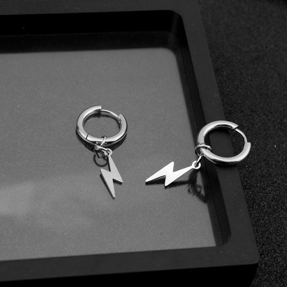 Preva 1PC Anting Petir Perhiasan Tindik Baru Metal Stainless Steel