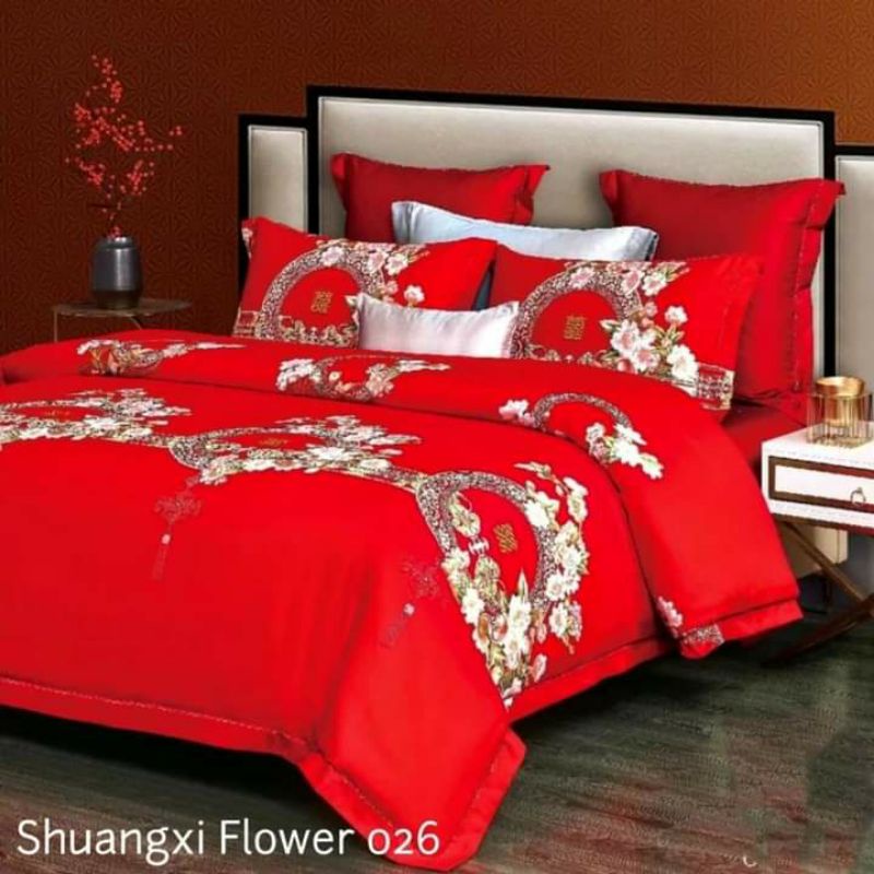✔NEW‼ SEPREI WEDDING KATUN JEPANG IMPORT SANG HI/SPREI CHINESE WEDDING SHUANG XI/SEPREI WEDDING DOUB