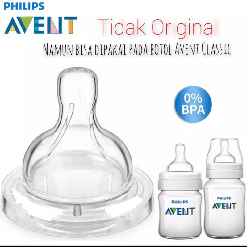 Silicone Nipple Dot Untuk Botol Susu Avent Classic / Dot botol susu avent wide neck classic