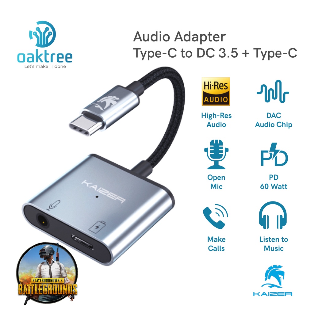 Jual Kaizer Splitter Type C to DC 3.5mm Audio Jack Splitter Audio PD