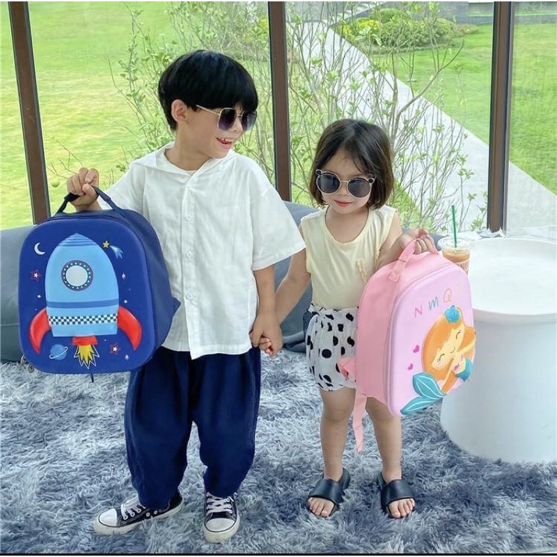 Tas Ransel Anak Sekolah Karakter Cute Backpack Cewek / Cowok Fashion Kids Perempuan / Laki-laki Astronot Mermaid Kucing Dinosaurus/ Tas Sekolah Anak Import Premium High Quality Terbaru - Tas Ransel Anak Motif Karakter Lucu -  Tas RanselBackpack Anak