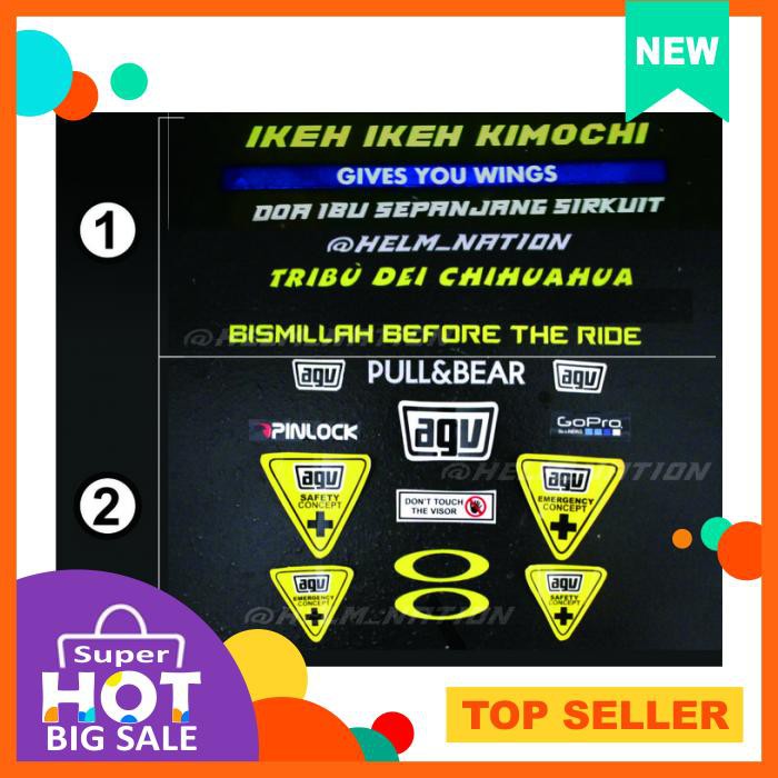 Paket Stiker Visor Helm Agv Shoei Arai Hjc Custom