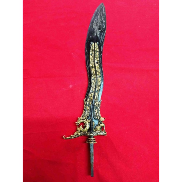 Keris Nusantara Bethok Singa Naga Kinatah Perak Lapis Emas Asli