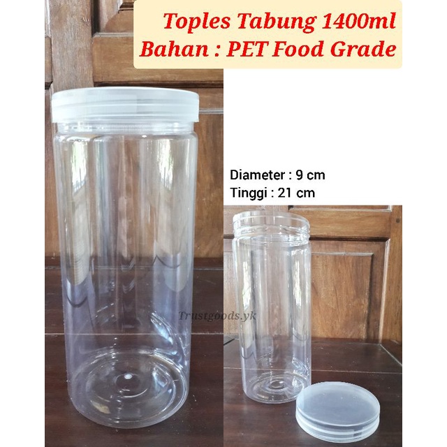 Toples Plastik Tabung Silinder 1400ml
