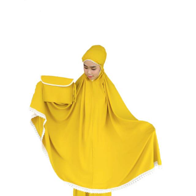 Mukena Bali Polos Renda Rayon Jumbo