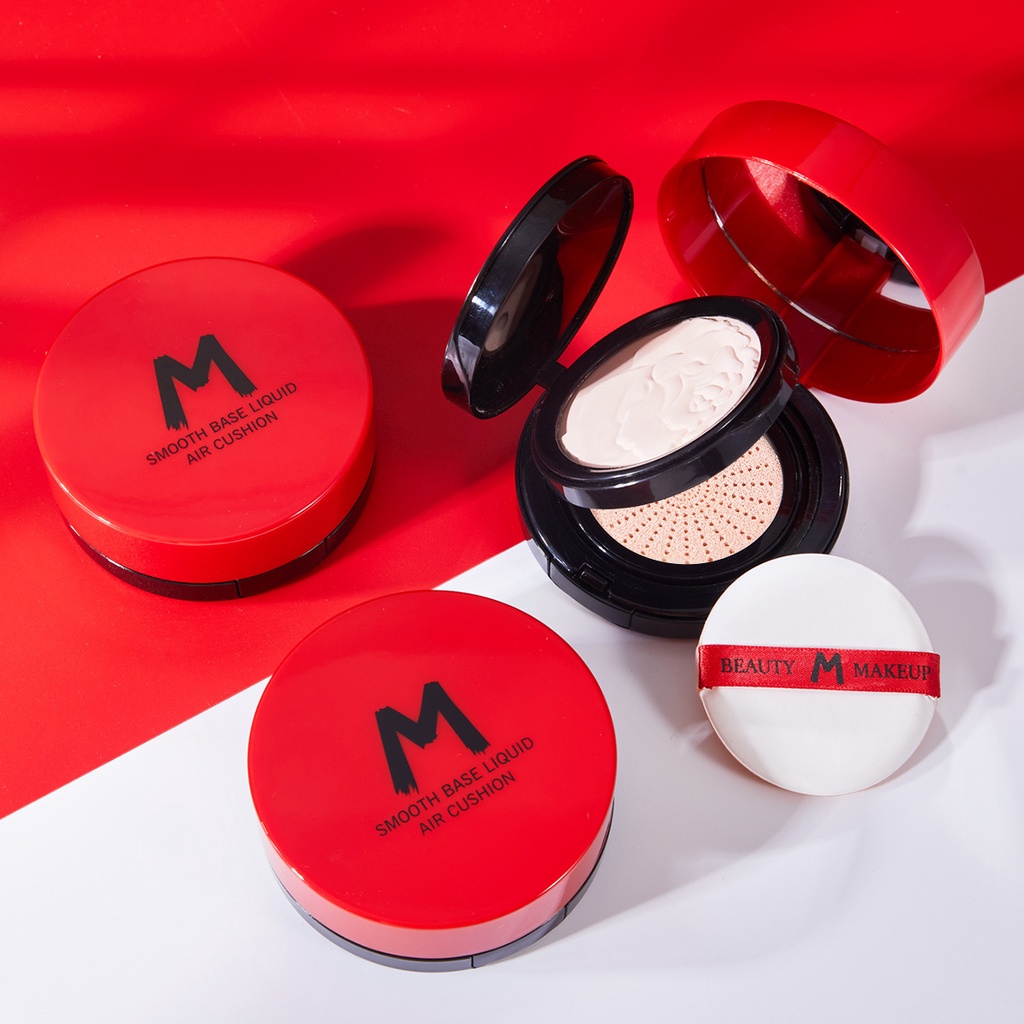 MEIDIAN SMOOTH BASE LIQUID AIR CUSHION COMBINATION BB CC CREAM DELICATE SILKY MOISTURIZING BRIGHTENING