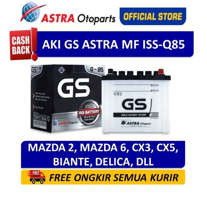 Aki GS ASTRA MF ISS Idling Start Stop Q85 Mobil Mazda 2, CX 3, Biante ASTR4OTO Diminati Banget