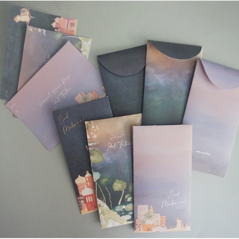 

amplop dan kartu ucapan lebaran idul fitri hampers 2024 (eid mubarak envelope and greeting cards)