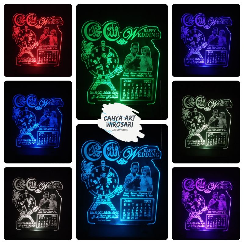 

Buat kado pernikahan: Lampu hias akrik custom