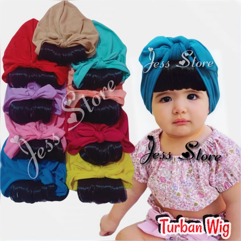 Turban Baby Wig Poni / Topi Turban Anak Poni / Ciput Anak Poni Size:0-3T