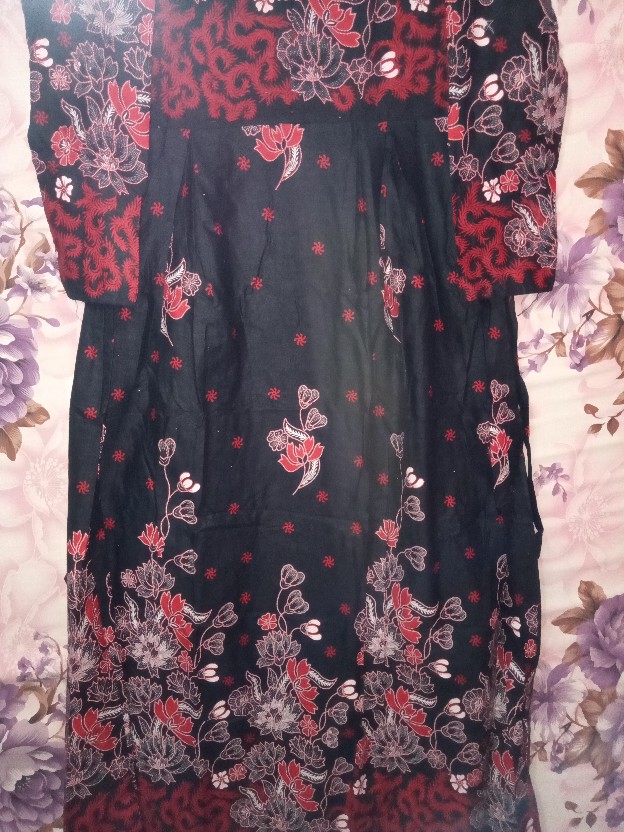 Batik Couple Keluarga Sania Ruffle Ori Ndoro Jowi Dnt Motif Sakura Merah Termurah Shopee