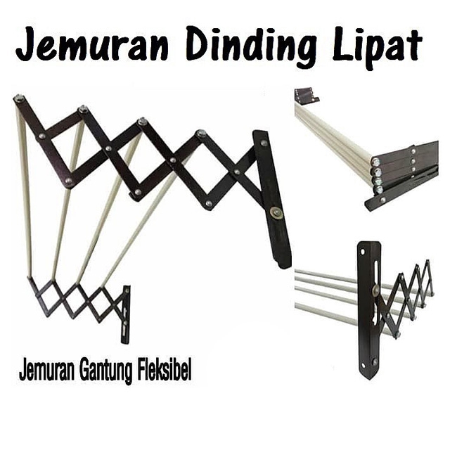 HIRO Flexible Hanger Jemuran Dinding Lipat Fleksibel Multi Posisi