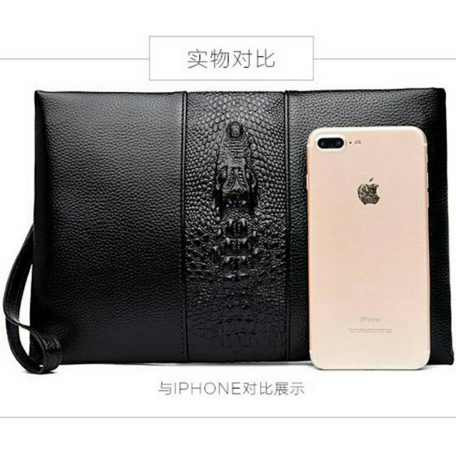 Handbag Motif Kulit Buaya Tas Tangan Original Import Clutch Pria Wanita