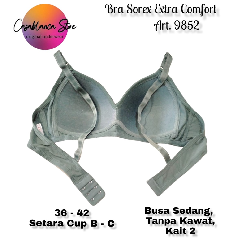 BH SOREX EXTRA COMFORT ART. 9852 Tanpa Kawat, Busa Sedang, Kait 2