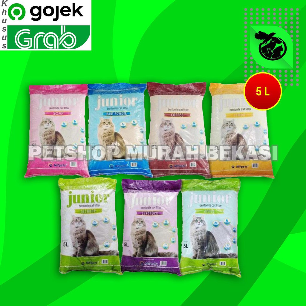 [GOSEND] Pasir Kucing Gumpal Wangi Junior 5 Litter Clumping Non Cub n Kit