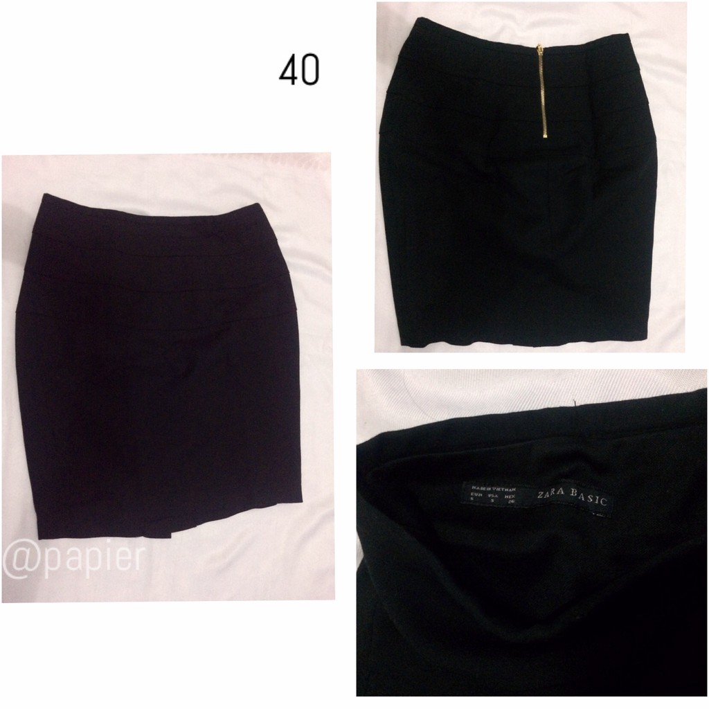 Zara basic all black skirt | Shopee 