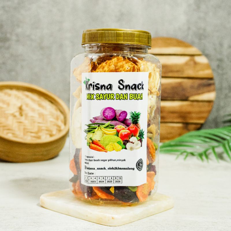 KERIPIK SAYUR DAN BUAH VOLUME 700ML VEGGIE CHIPS (SAYUR DAN BUAH DALAM SATU TOPLES)