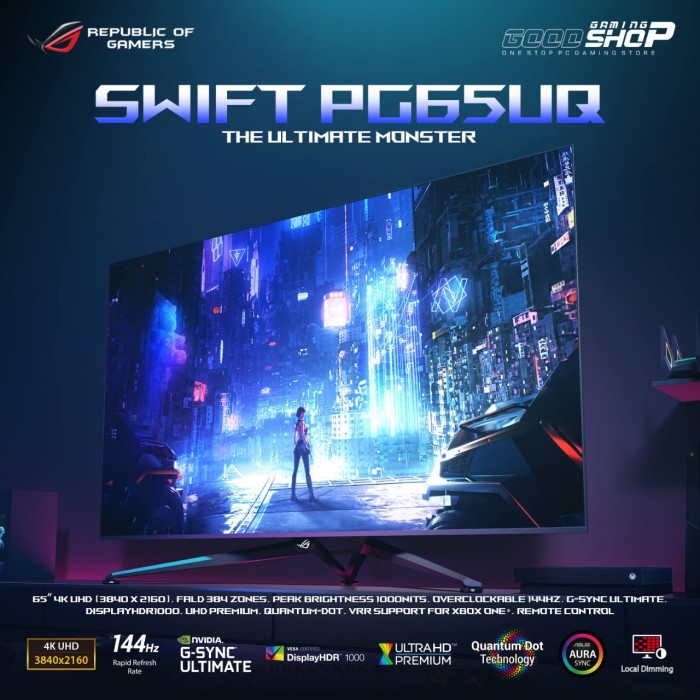 ROG Swift PG65UQ - Gaming Monitor 144Hz Gsync