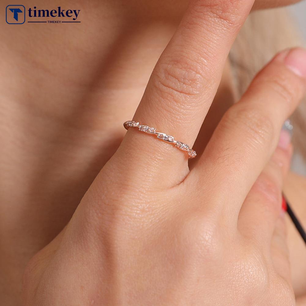 Timekey Cincin Wanita Desain Lilit Hias Berlian Imitasi Gaya Elegan Berkilau Untuk Hadiah A9K2